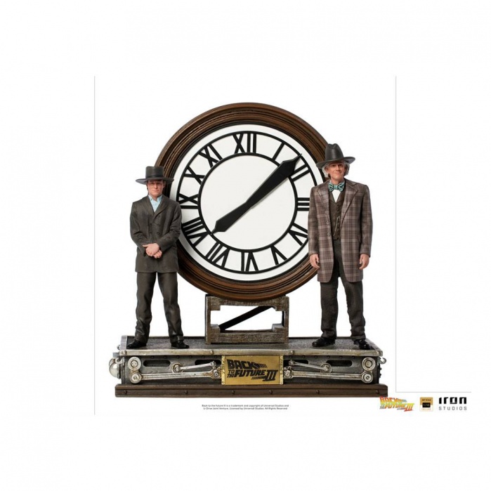 Back to the Future III Deluxe Art Scale Statue 1/10 Marty and Doc at the Clock 30 cm Iron Studios Product