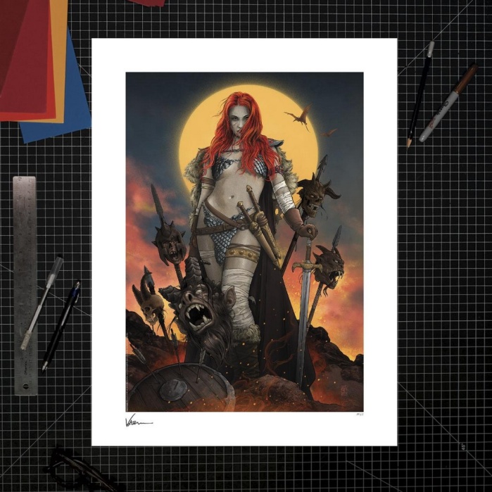 Dynamite: Red Sonja - A Savage Sword Unframed Art Print Sideshow Collectibles Product