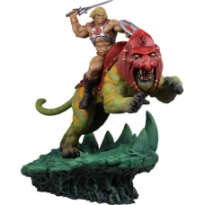 Masters of the Universe: He-Man and Battle Cat Classic Deluxe Maquette | Sideshow Collectibles