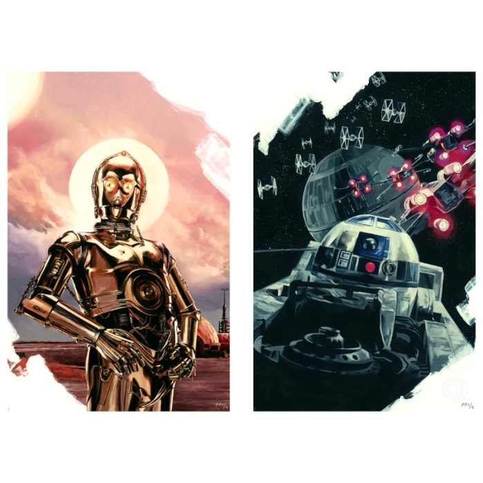 Star Wars: A New Hope - C-3PO &amp; R2-D2 Unframed Art Print Set of 2 Sideshow Collectibles Product