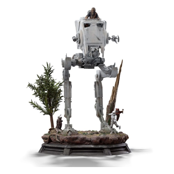 Star Wars Demi Art Scale Statue 1/20 AT-ST and Chewbacca 53 cm Iron Studios Product