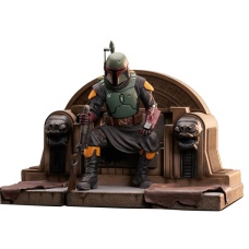 Star Wars: Premier Collection - Mandalorian Boba Fett On Throne Statue | Gentle Giant Studios