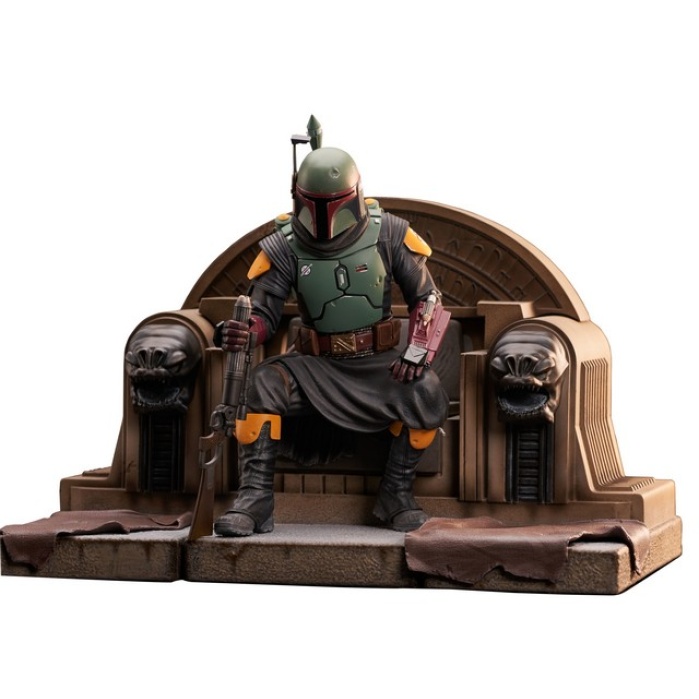 Star Wars: Premier Collection - Mandalorian Boba Fett On Throne Statue Gentle Giant Studios Product