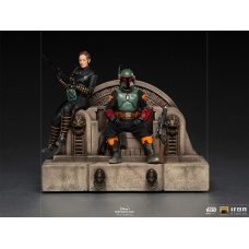 Star Wars: The Mandalorian - Deluxe Boba Fett and Fennec Shand on Throne 1:10 Scale Statue | Iron Studios