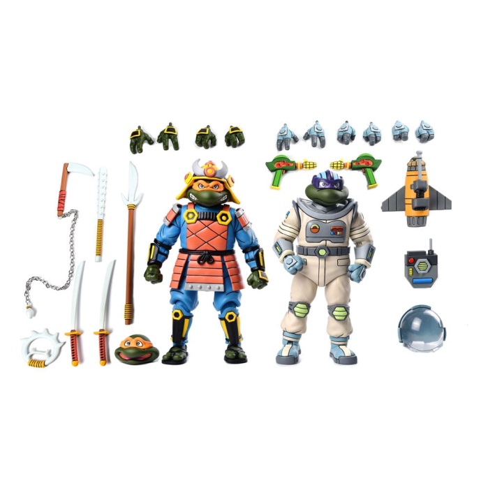 Teenage Mutant Ninja Turtles (Cartoon) Action Figure 2 Pack Space Adventure & Samurai Turtles 18 cm NECA Product